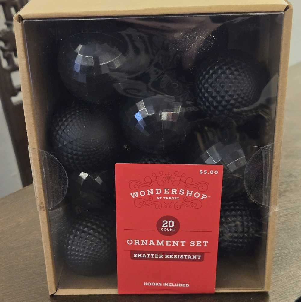 Black Ornaments NWT